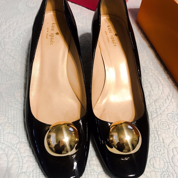 Kate Spade Shoes - Kate Spade Black and Gold "Dazzle" Heels with Ball